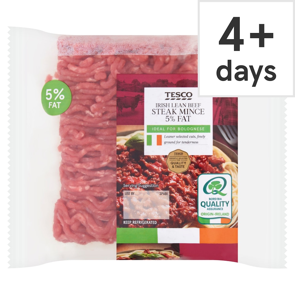 Tesco Irish Lean Beef Steak Mince 5% Fat 250g