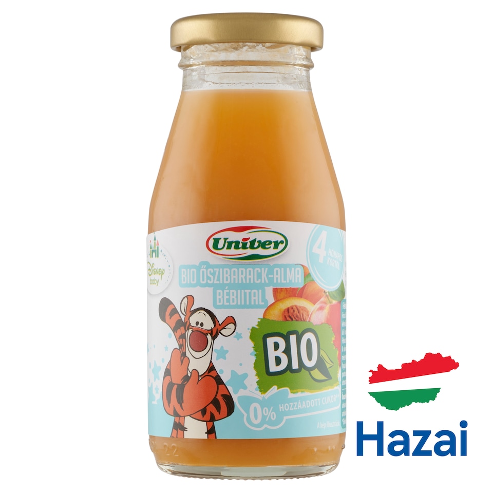 Univer Disney Baby bio őszibarack-alma bébiital 4 hónapos kortól 200 ml  1. kép