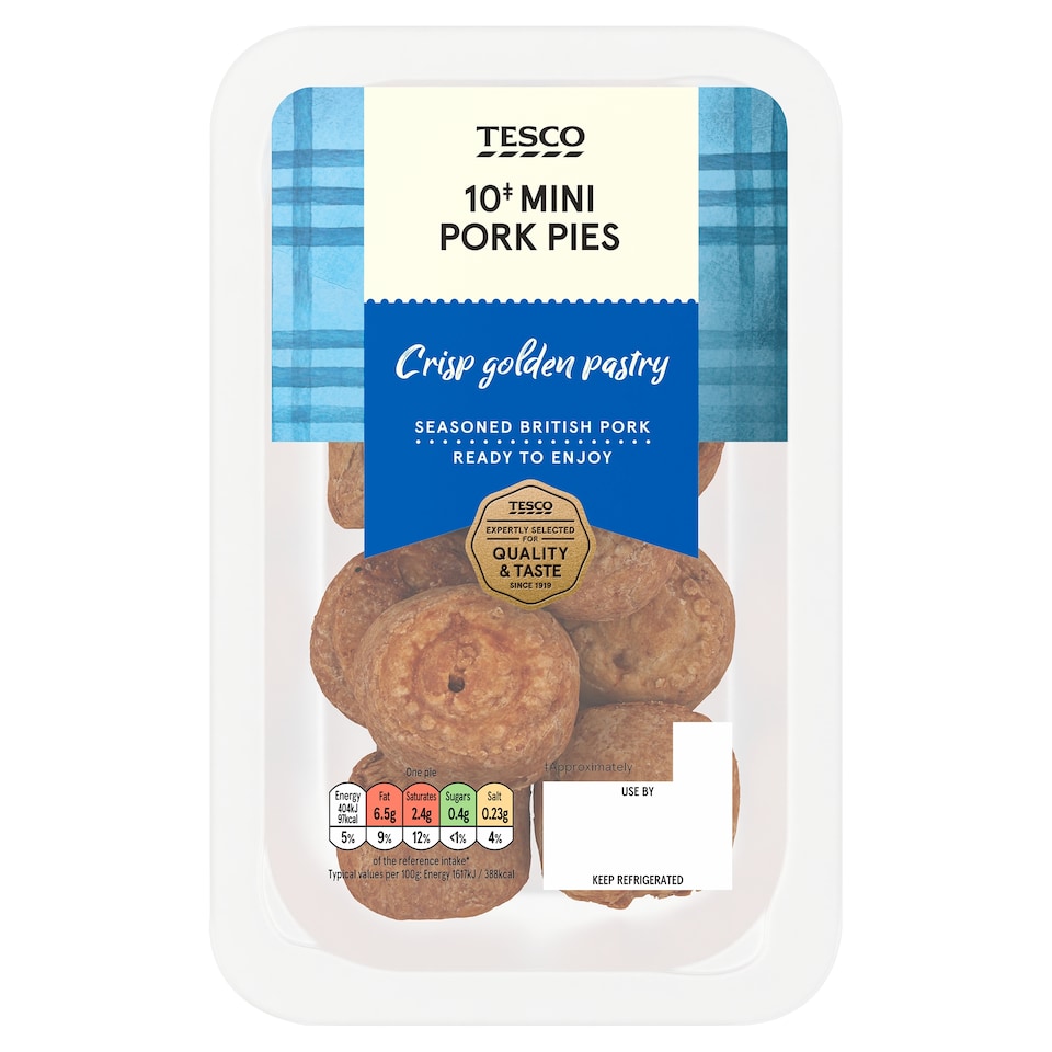 Tesco 10 Mini Pork Pies 250g