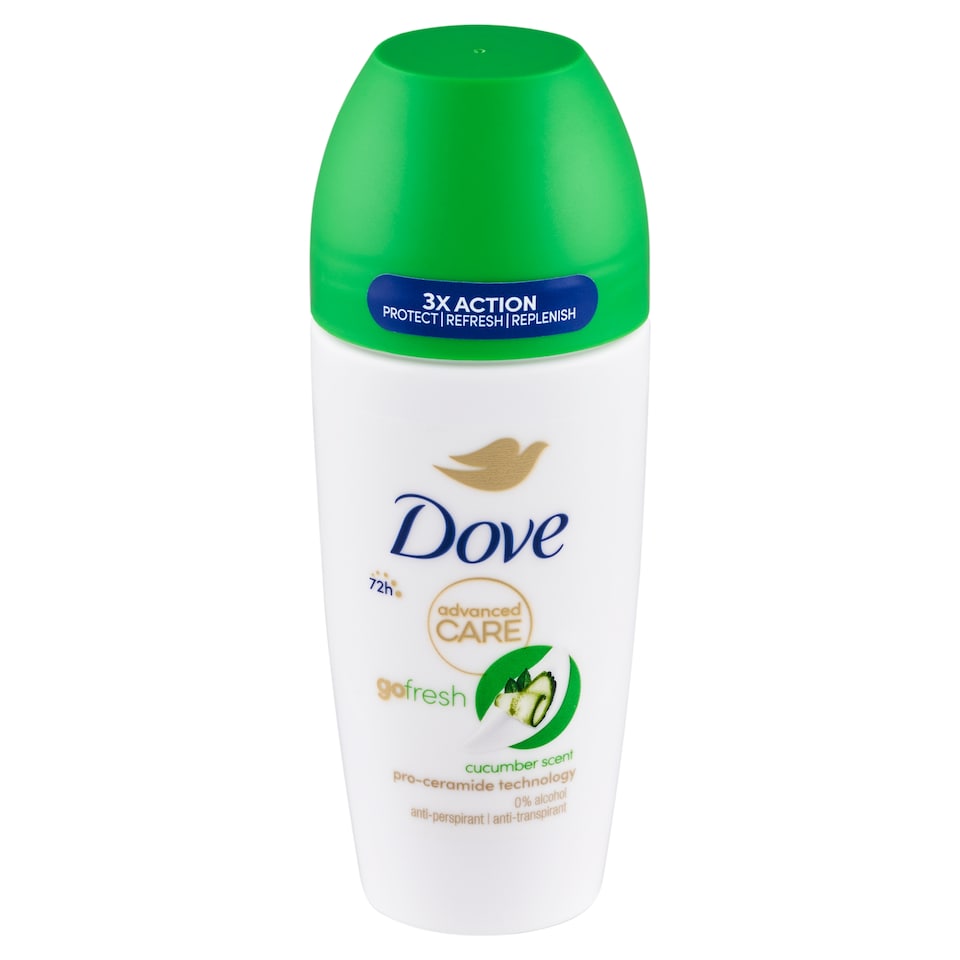image 1 of Dove Advanced Care Go Fresh Cucumber Scent & Green Tea Roll-On Antiperspirant 50 ml