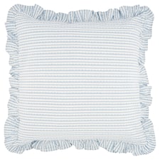 F&F Home Blue Stripe Frill Cushion