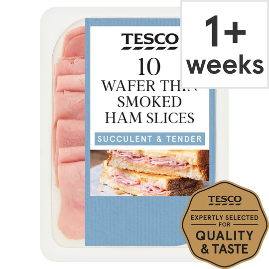 Tesco Wafer Thin Smoked Ham 125G Tesco Groceries