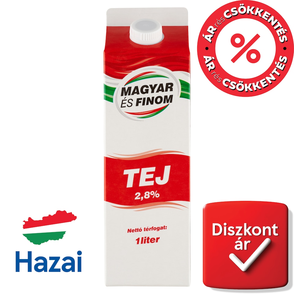 Magyar és Finom tej 2,8% 1 l