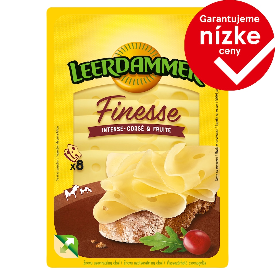 Leerdammer Finesse Caractère 8 plátkov 80 g