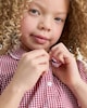 image 3 of F&F School Girls Cotton Rich Gingham Tiered Dress in Red