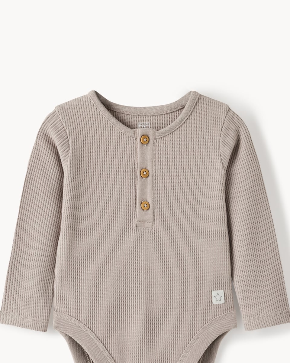 image 1 of F&F Baby 3-Pack Cotton-Rich Ribbed Long Sleeved Bodysuits in Green