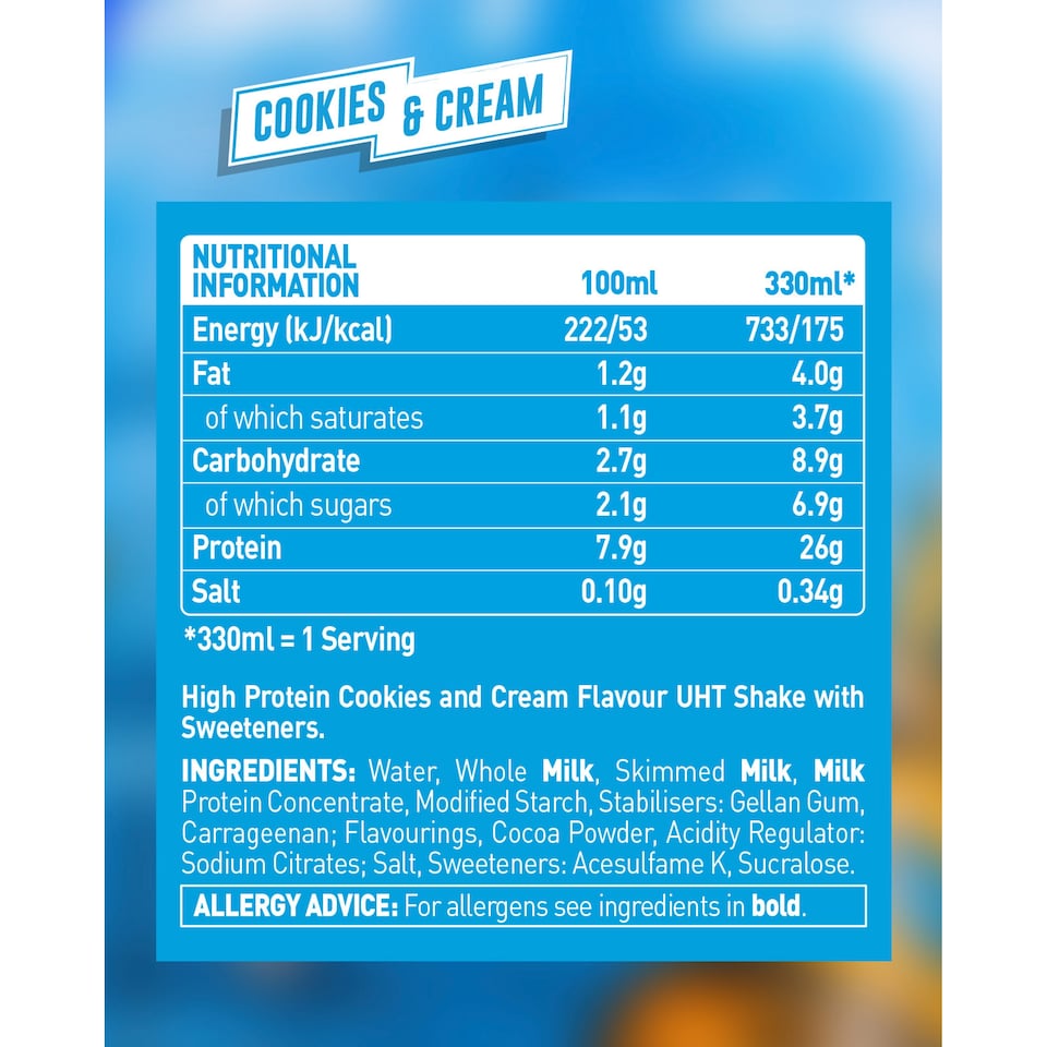 image 1 of Grenade Protein Shake Cookies and Cream Flavour 330ml
