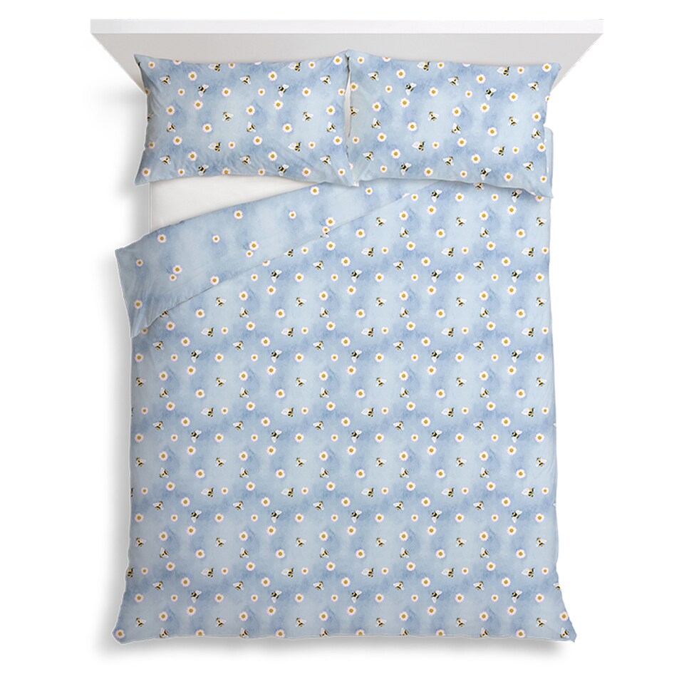 Tesco Spring Is Here Bee & Daisy Duvet Set Double
