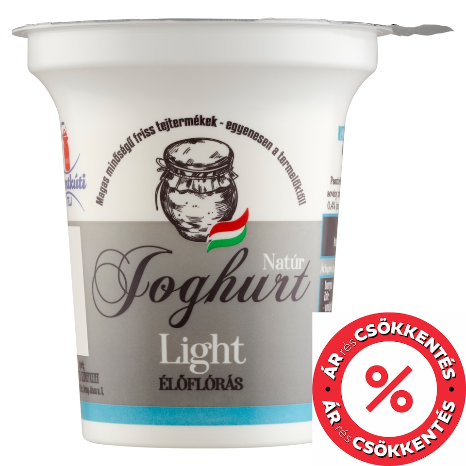 Szentkúti Tej Light élőflórás natúr joghurt 150 g