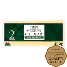 Tesco Welsh Medium Cheddar 400G