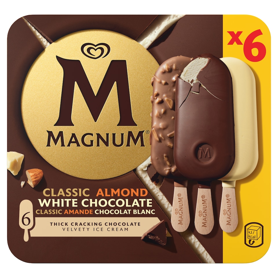 Magnum Classic, Almond, White Chocolate jégkrém 6 db 580 ml