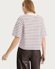 image 2 of F&F Pure Cotton Stripe Print Boxy Fit T-Shirt in Multi Pink