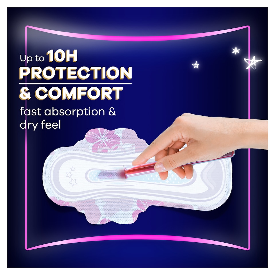 image 1 of Always Platinum Secure Night 12 Sanitary Pads With Wings Size 4