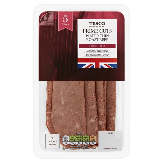 Tesco British Prime Cuts Wafer Thin Roast Beef 100G Tesco Groceries