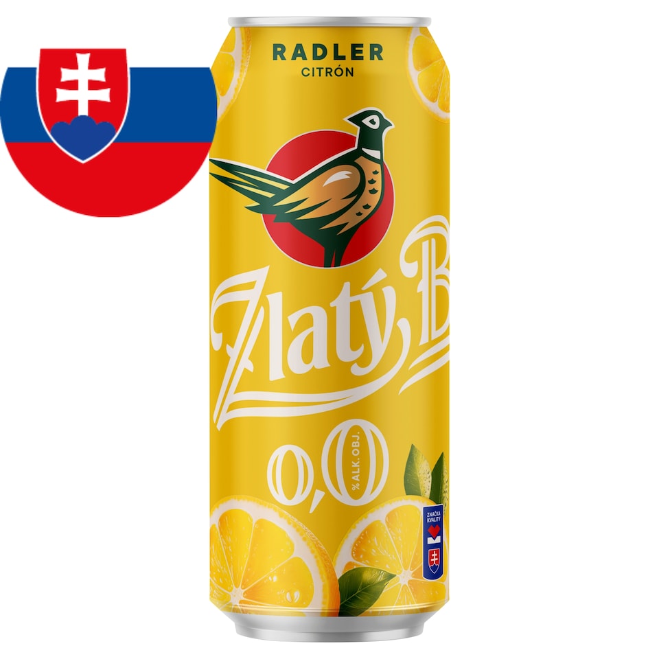 Zlatý Bažant Radler 0.0% Lemon 500 ml