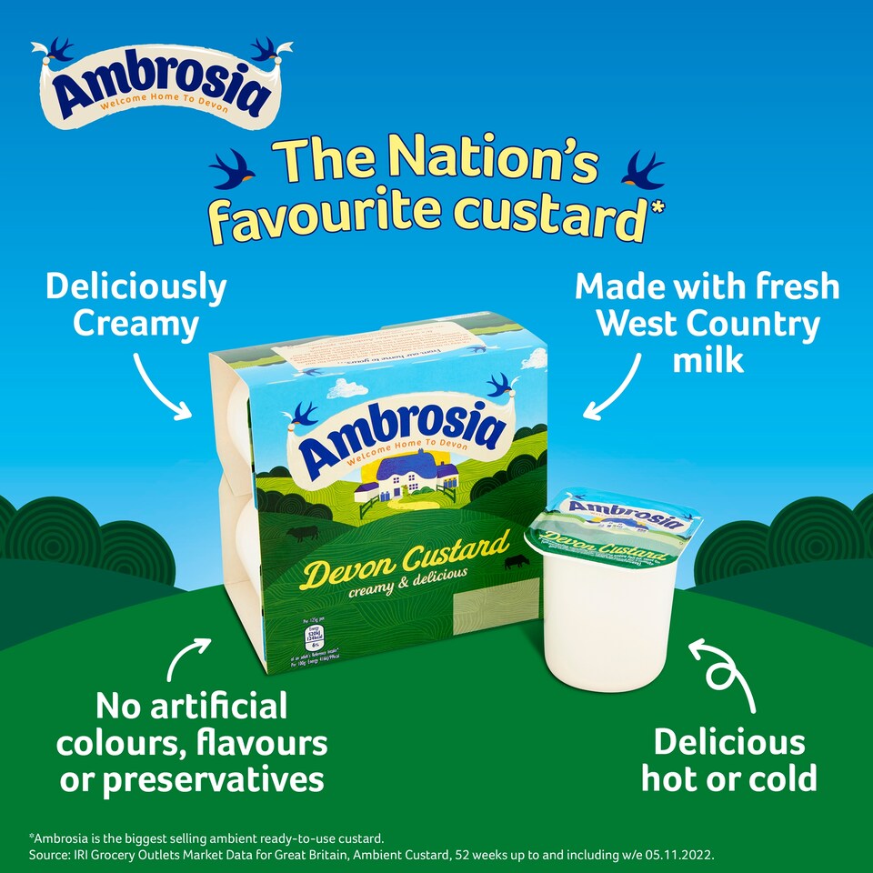 image 1 of Ambrosia Devon Custard Pots 4 x 125g