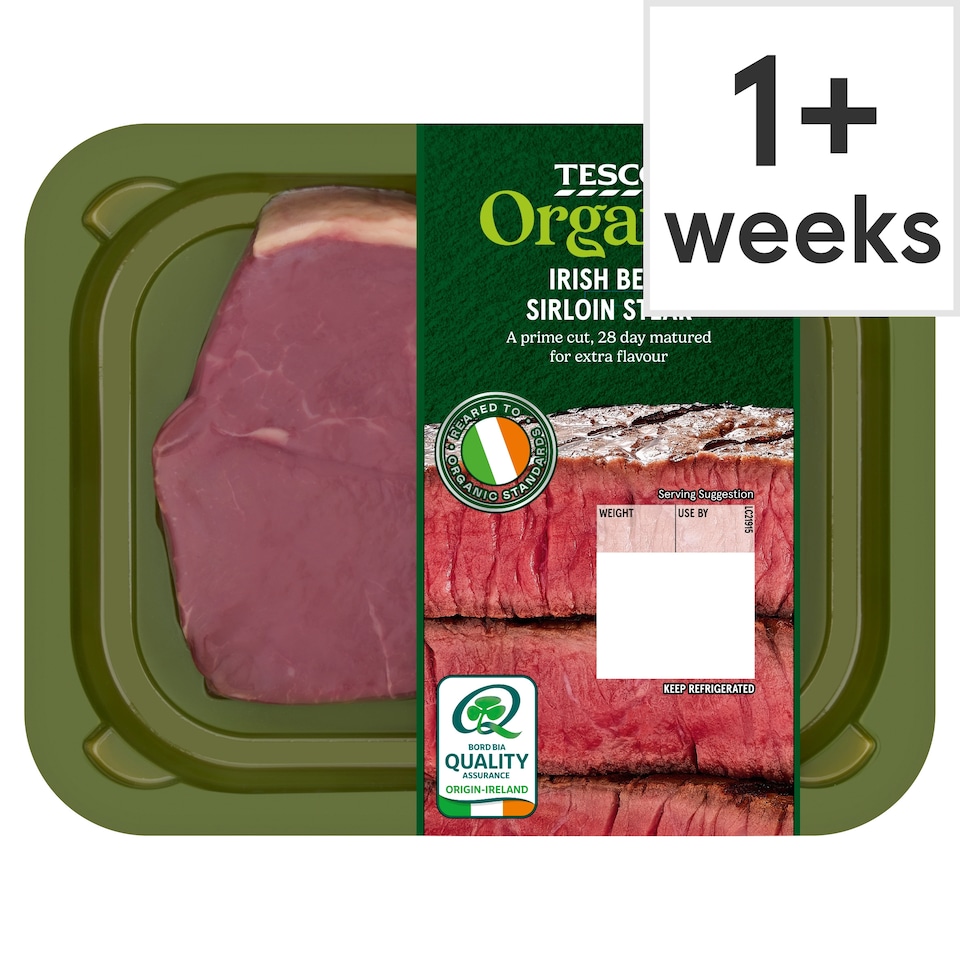 Tesco Irish Organic Sirloin Steak 205G
