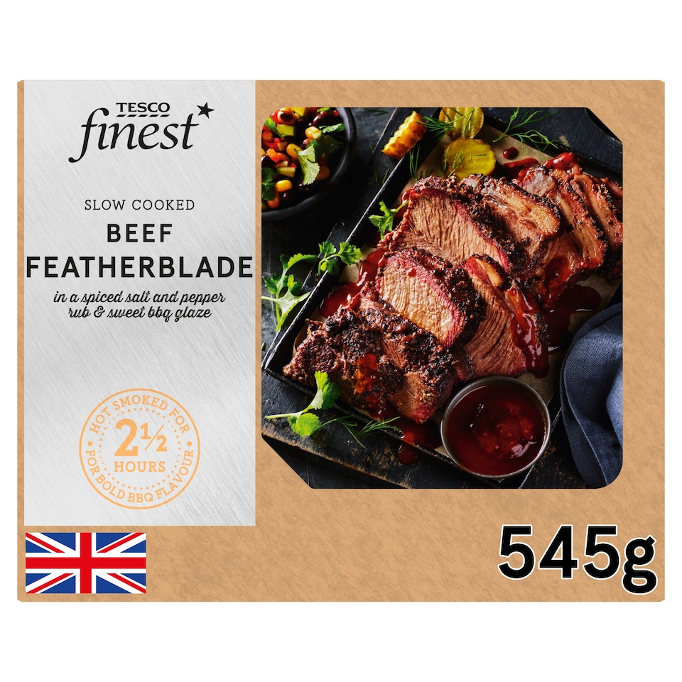 Tesco Finest Slow Cooked Beef Featherblade in a Spiced Salt and Pepper Rub & Sweet BBQ Glaze 545G