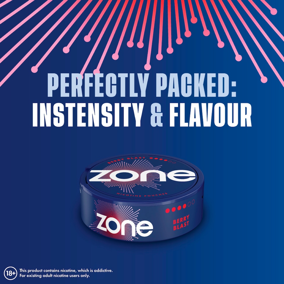 image 1 of Zone Berry Blast Nicotine Pouches 11mg x 20 Pouches 14.1g
