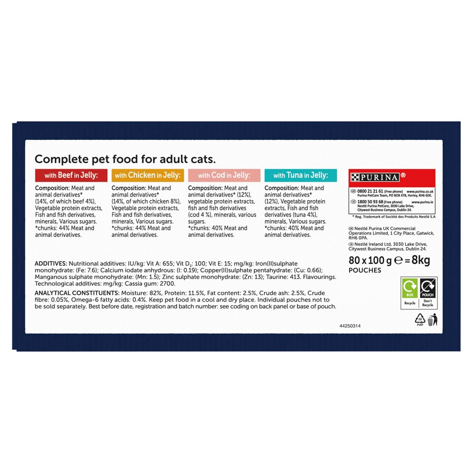 image 1 of Purina Felix Meat & Fish Cat Food 80X100g