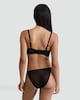 image 3 of F&F Floral Lace Corset Style Longline Bra in Black