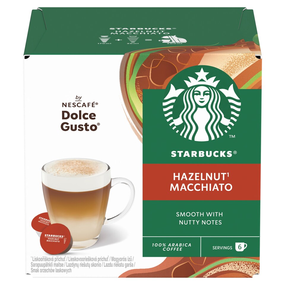 STARBUCKS Hazelnut Macchiato by NESCAFÉ Dolce Gusto - 12 kapslí (6 šálků)