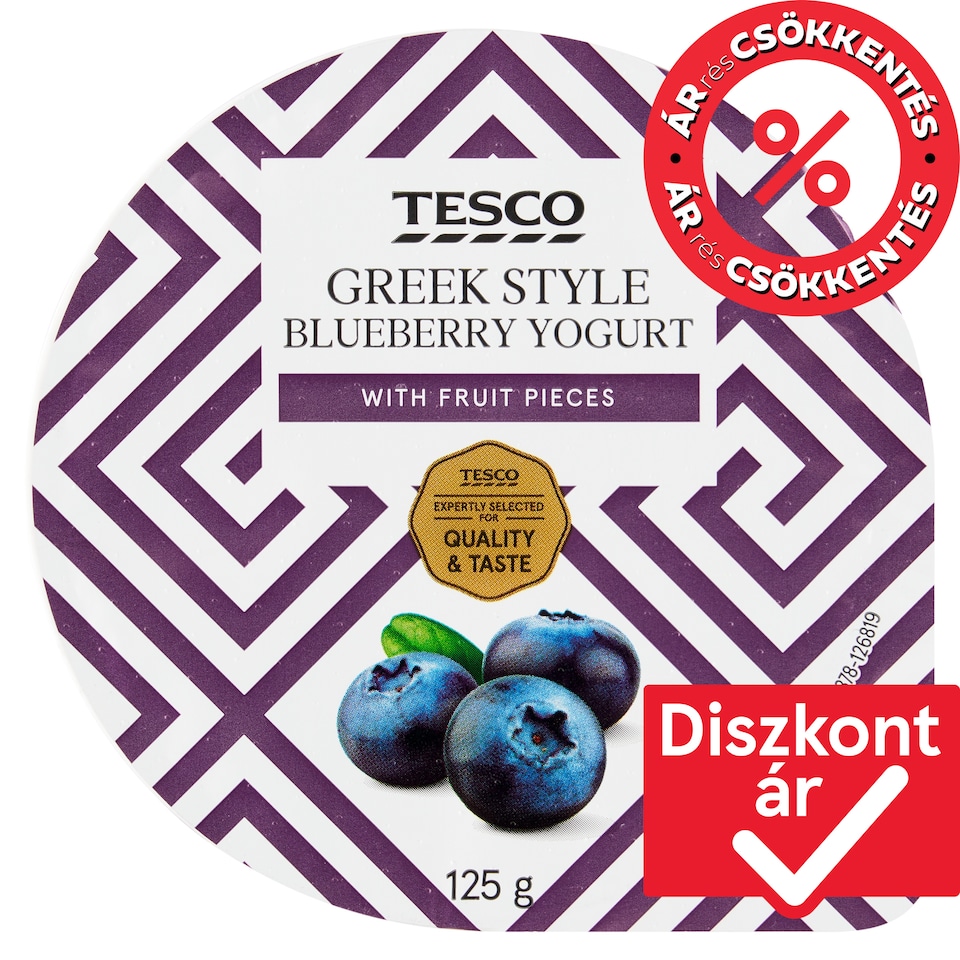 Tesco Greek Style zsíros áfonyás joghurt 125 g