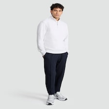 The F&F Edit Cotton Rich Twill Textured Cuffed Joggers in Navy