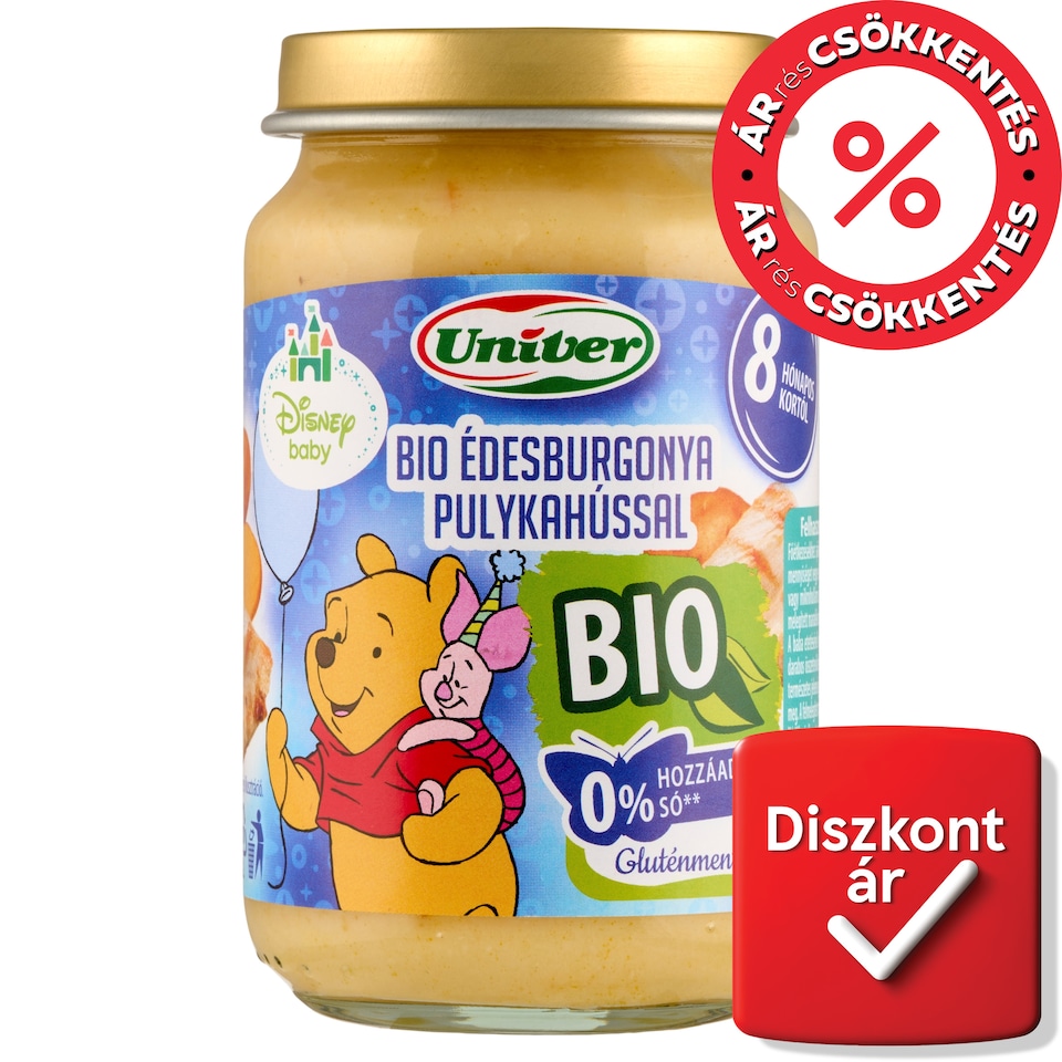 Univer Disney Baby bio burgonyafőzelék pulykahússal bébiétel 8 hónapos kortól 163 g  1. kép