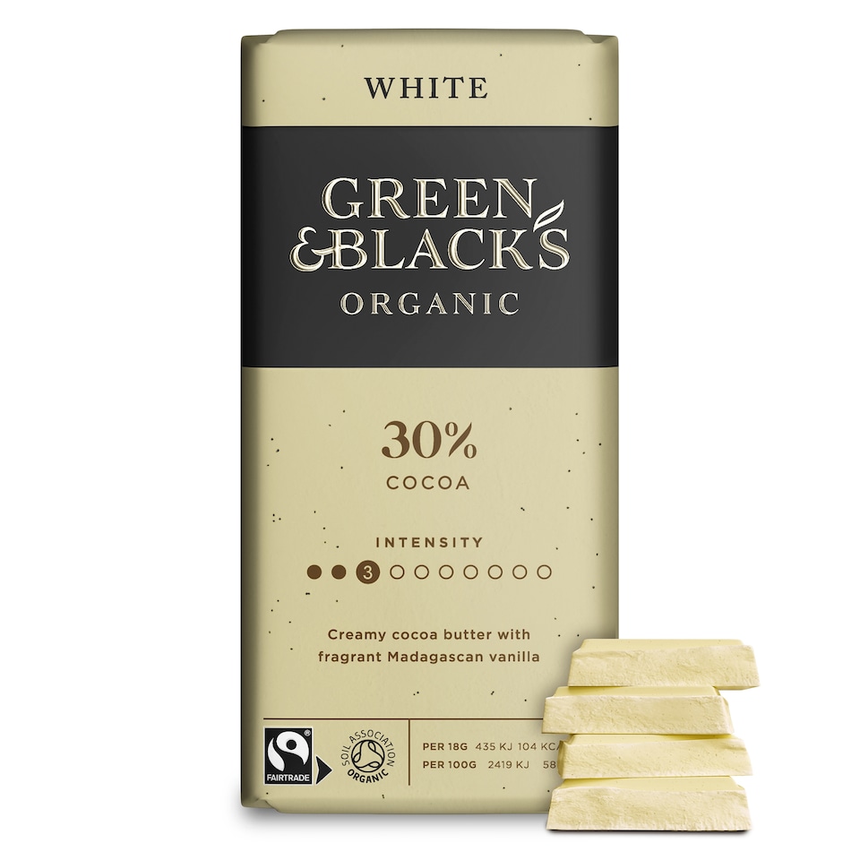 image 1 of Green & Black's Organic White Chocolate 90G