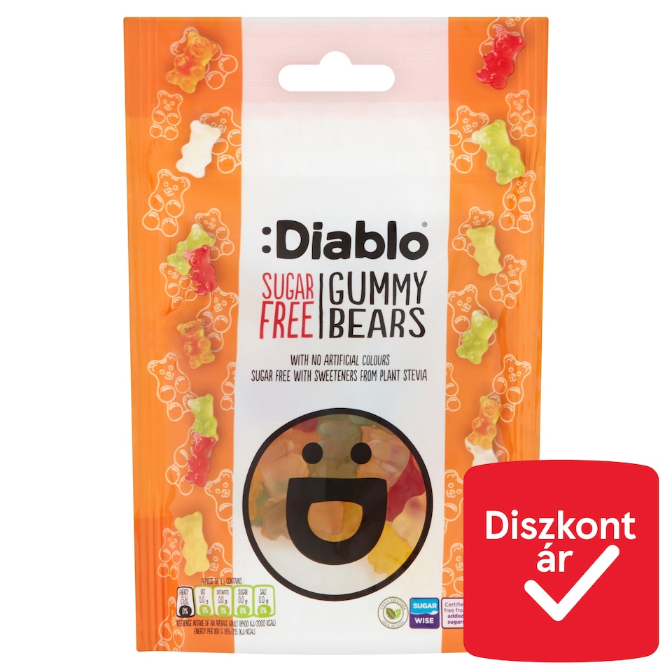 Diablo cukormentes gumimaci cukorkák édesítőszerrel 75 g