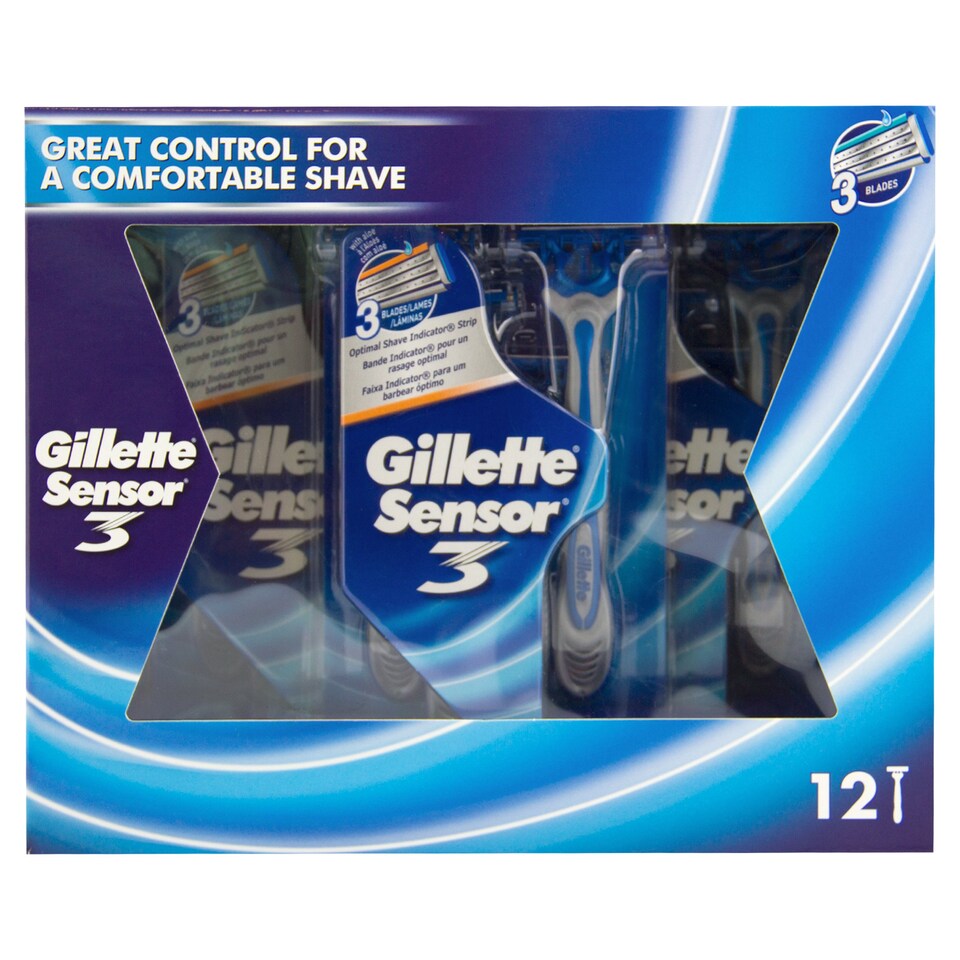 Gillette Sensor 3 Disposable Razors 12 pack