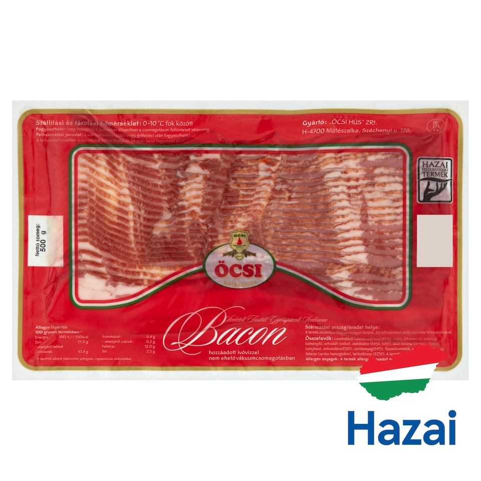 Öcsi szeletelt bacon 500 g 1. kép