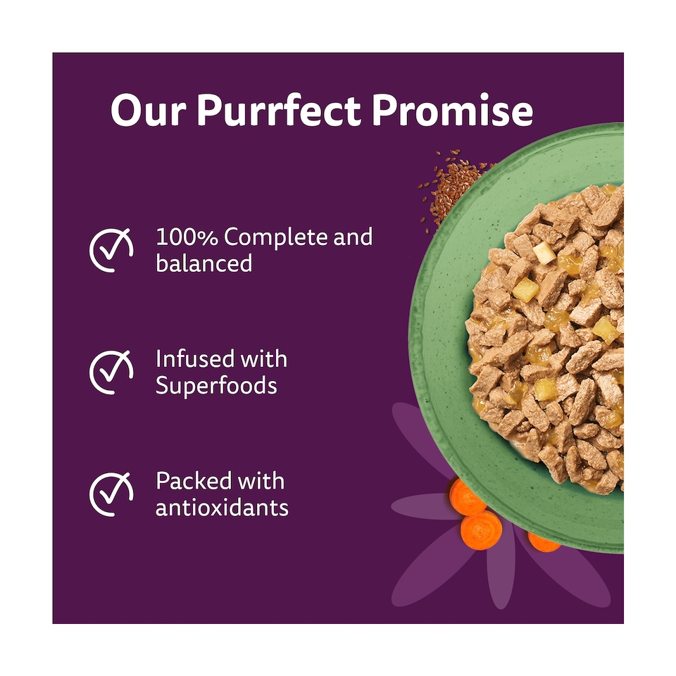 image 1 of WHISKAS 1+ SUPERFOODS MIXED Selection Wet Cat Food Pouches in Jelly 15 x 50g