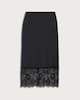 image 4 of F&F Satin Lace Trim Co-ord Midi Skirt in Black