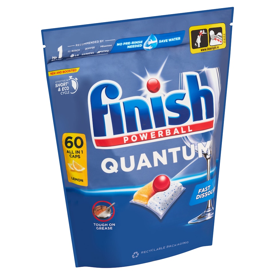 Obrázek 1 pro produkt Finish Quantum kapsle do myčky nádobí - Lemon 60 ks