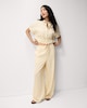 image 3 of F&F Pinstripe Wide Leg Trousers in Cream