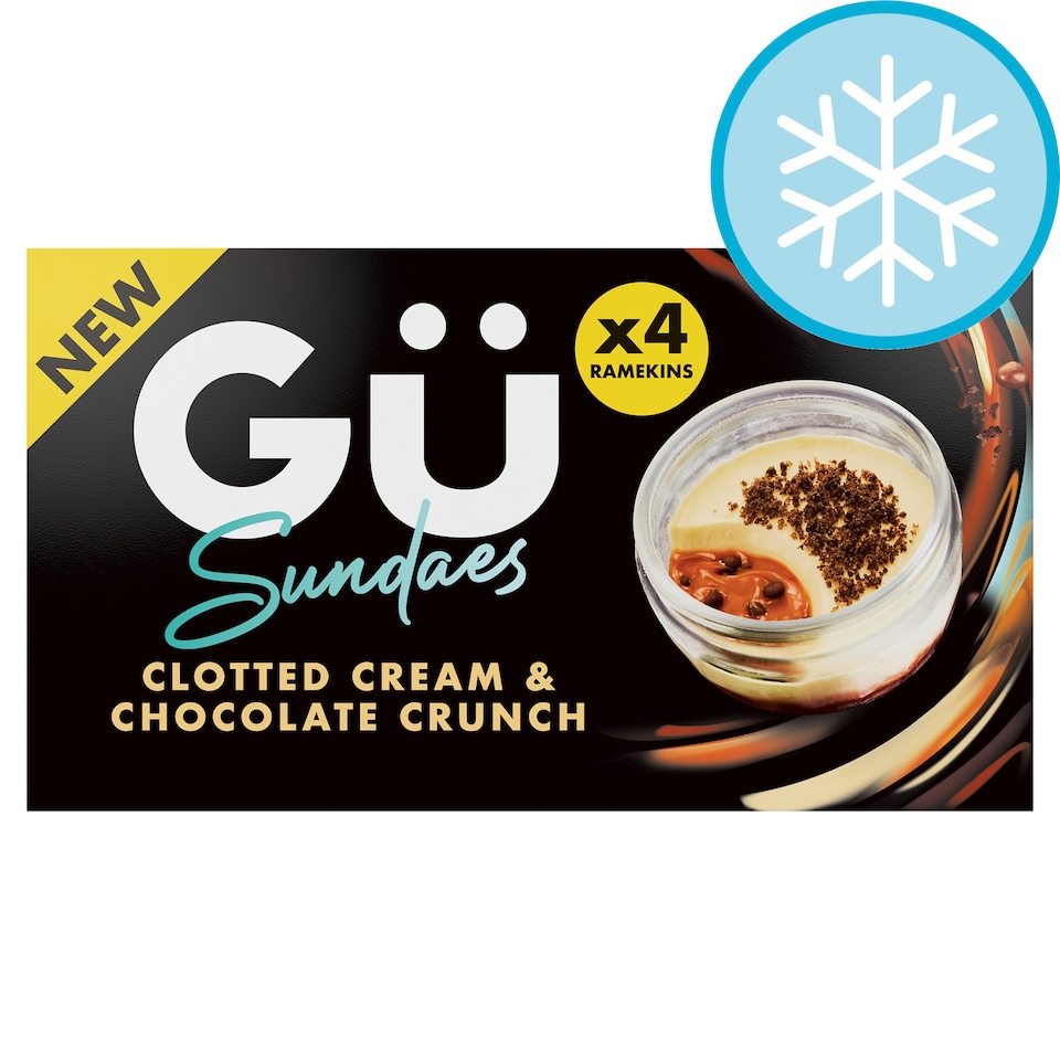 Gu Frozen Clotted Cream & Chocolate Crunch Sundae 4 x 73.5g