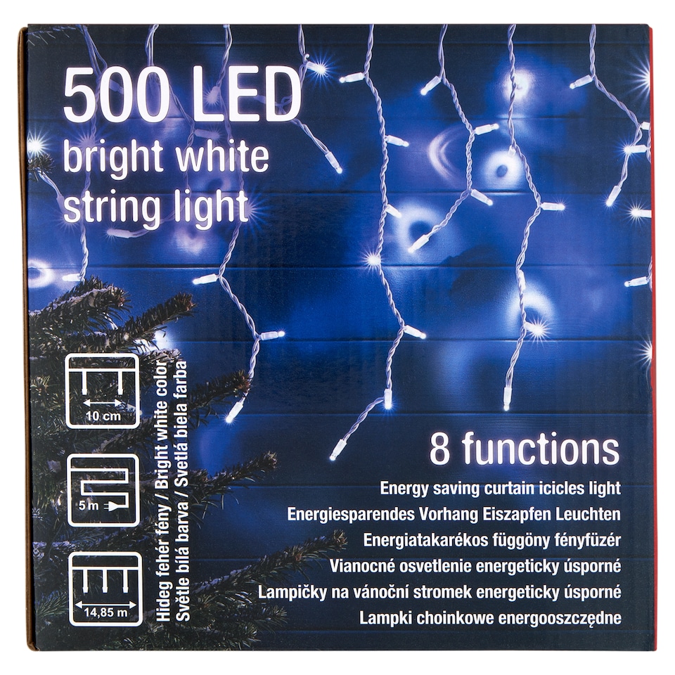 Snow Meister SM2019 500 LED hideg fehér energiatakarékos függöny fényfüzér 14,85 m  1. kép