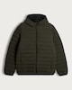 image 4 of F&F Hooded Shower Resistant Puffer Jacket in Khaki