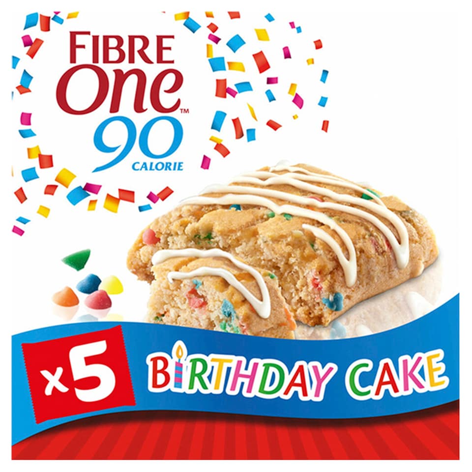 Fibre One 90 Calorie Birthday Cake Squares 5 x 24g (120g)