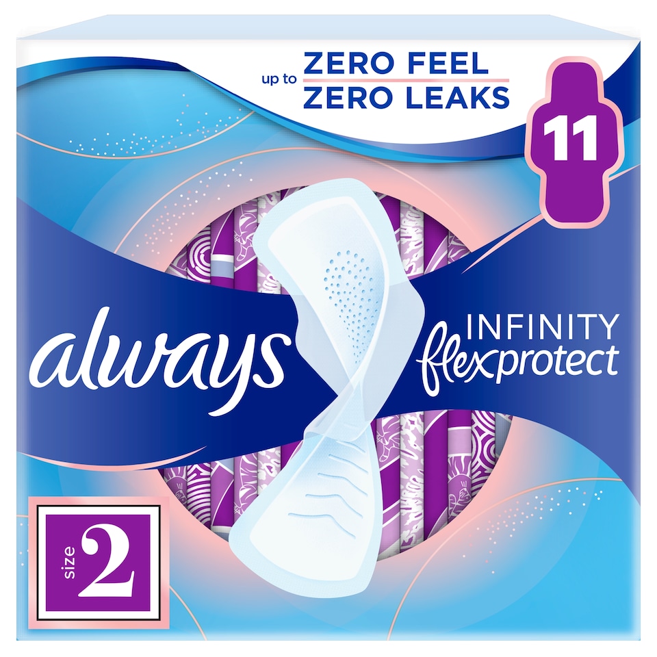 image 1 of Always FlexProtect Sanitary Towels Long (Size 2) with Wings 11 Pads, Unscented