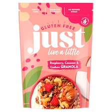 Just Live A Little Gluten Free Granola - Raspberry, Coconut & Cashew 360g
