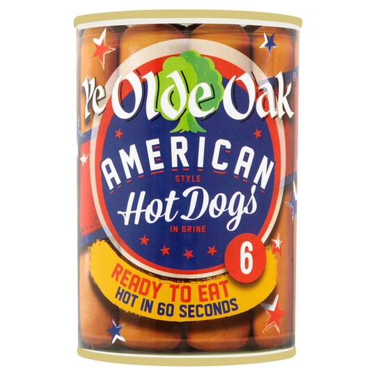 Ye Old Oak A/CAN 6 Hot Dogs In Brine 400g Tesco Groceries