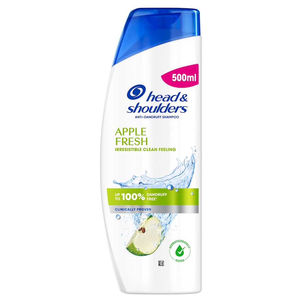 Head & Shoulders Apple Fresh Anti-Dandruff Shampoo 500ml. Works against Dandruff, Oil and Itch