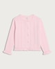 image 4 of F&F Girls Pure Cotton Pointelle Frill Trim Cardigan in Pink
