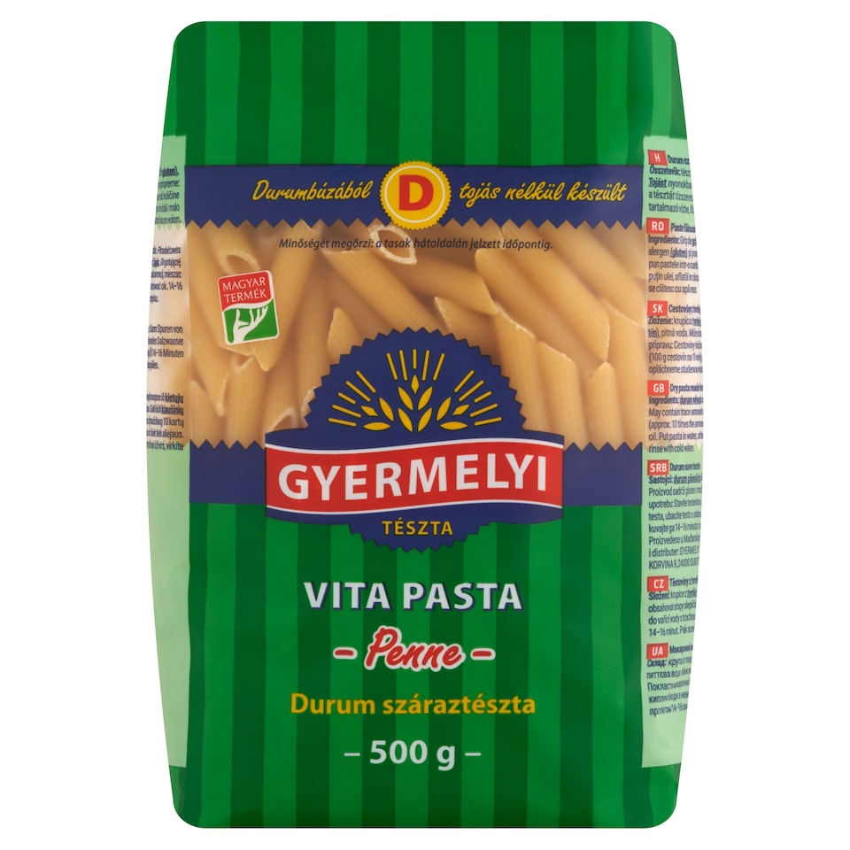 Gyermelyi Vita Pasta Penne Durum Wheat Dry Pasta 500 g