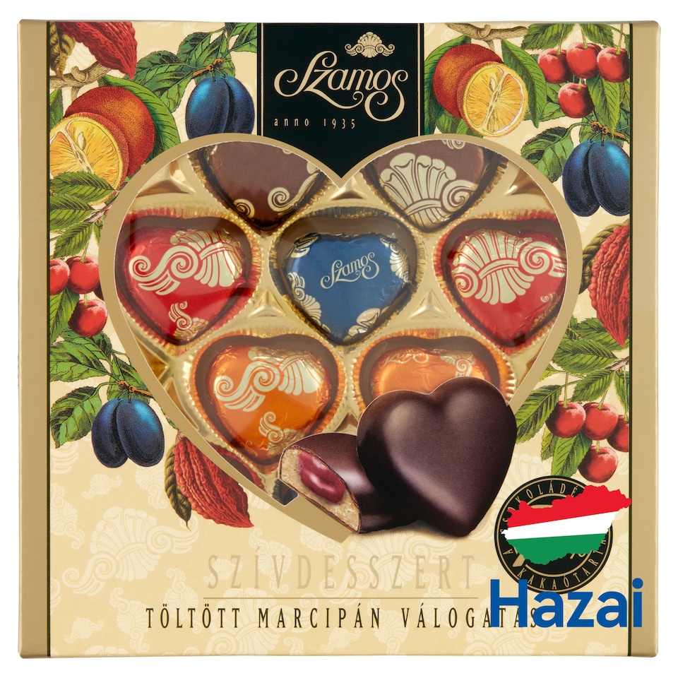 Szamos töltött marcipán szívdesszert válogatás 10 db 130 g