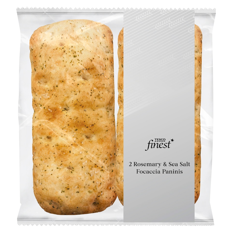 Tesco Finest Rosemary and Sea Salt Focaccia Panini 2 Pack