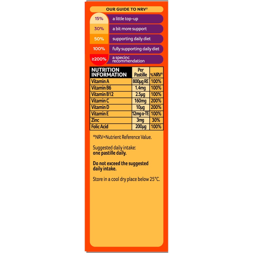 image 1 of Bassetts Adult Immune Support Multivitamins Orange and Pomegranate Pastilles 30s